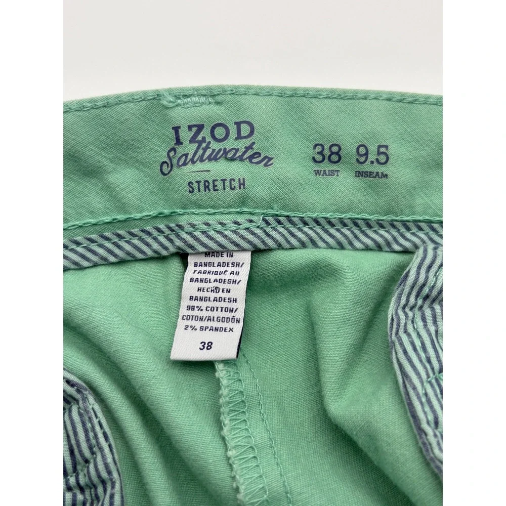IZOD Saltwater Chino Shorts Mens 38 Green Flamingo Pineapple Nautical  Summer